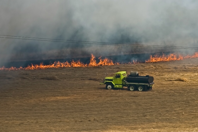 Water Truck, Field Burning Oregon