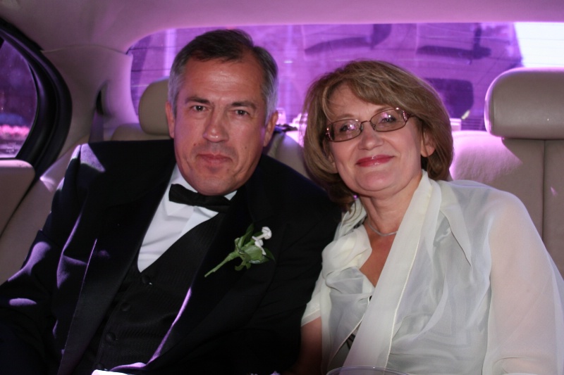 Irina's parents in the Limo