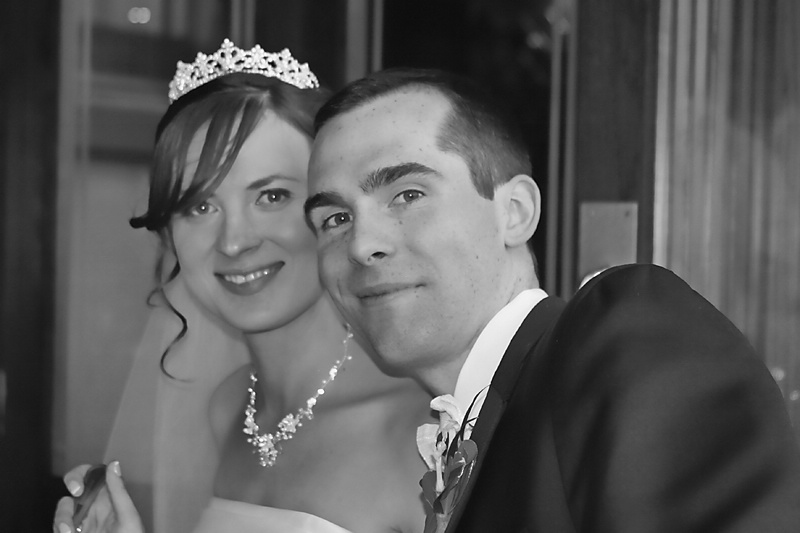 Bride and Groom in Black and White