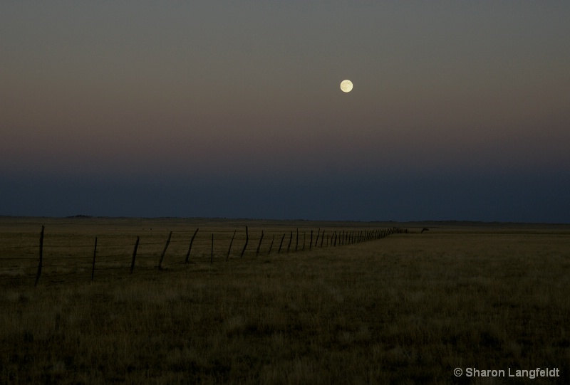Moonrise over Commanche Grasslands