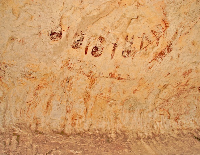 Ancient pictographs Pecos River Style