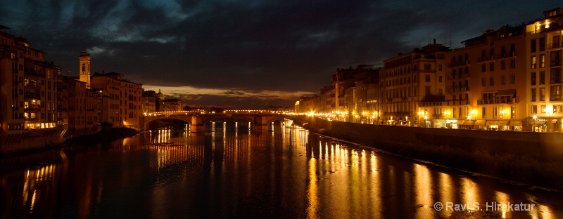 The bridge across the river Arno