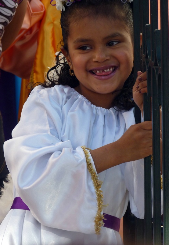 Girl dressed as angel