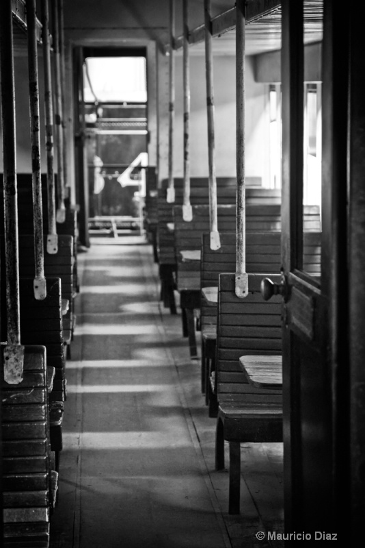 Inside Wagon Black and White