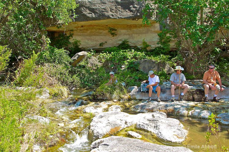 Scott William and Ken Law in shade at Dolan Creek