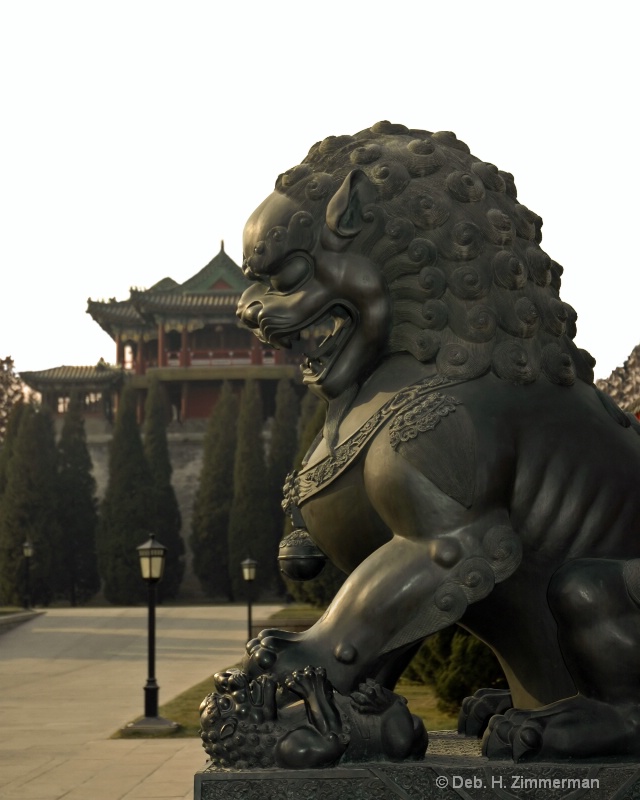 Chinese Lioness bronze at the Summer Palace