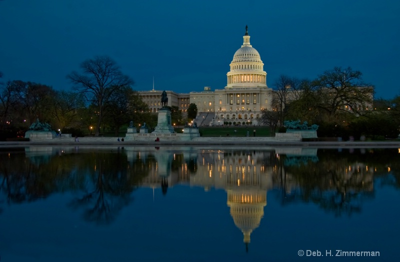 Reflecting on the Illuminated Capitol
