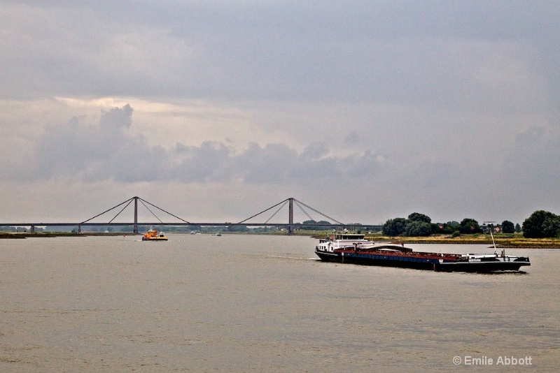 Approaching the famous Nijmegen Bridge