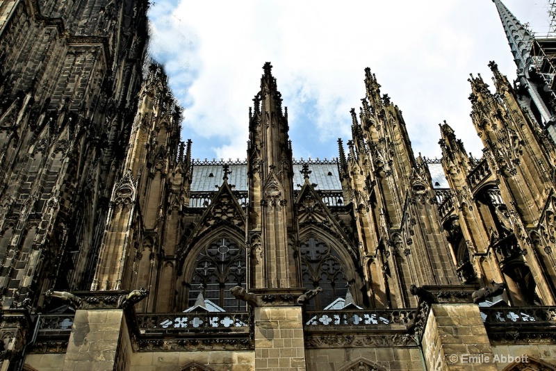 Side of the Gothic Cologne Cathedral