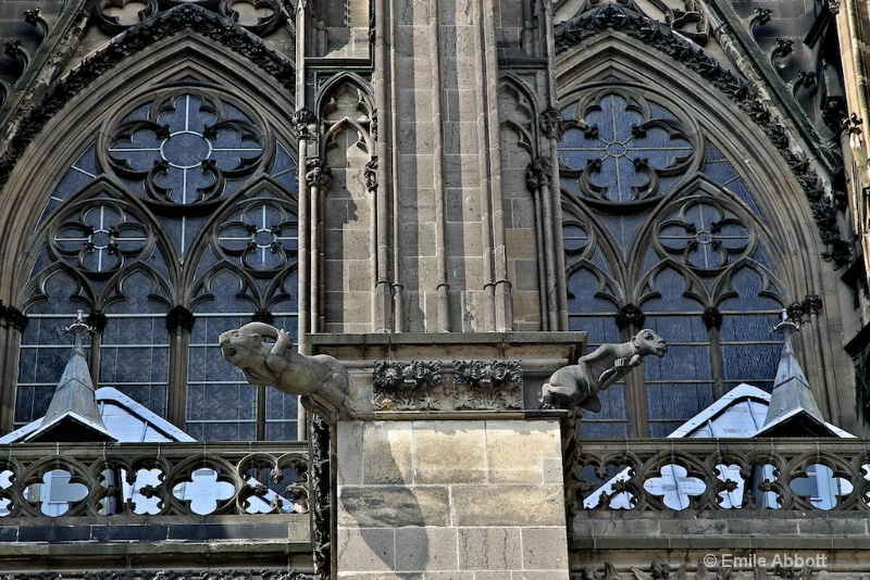 Gargoyles and Pointed Arches of Cologne Cathedral