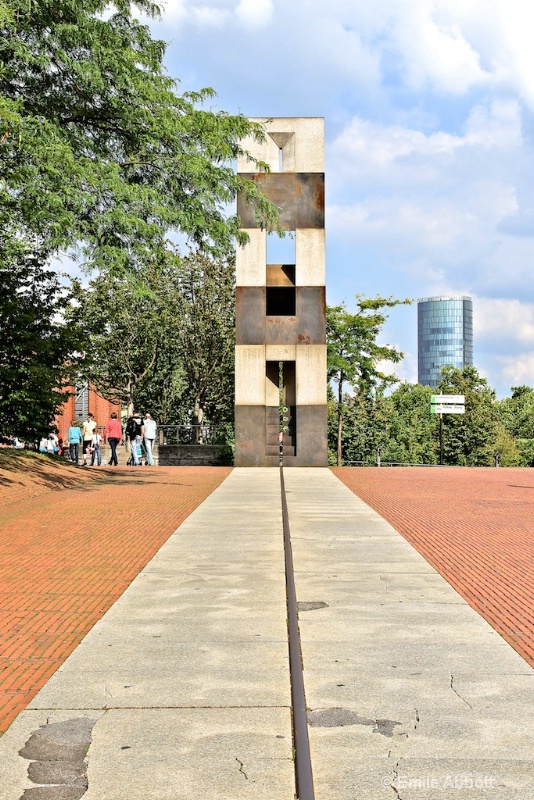 Memorial of train and track that took Jews 