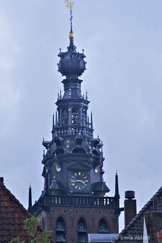 Close up Steeple of  St. Stevenkerk in Nijmegen