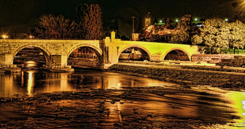 Golden Light on Vardar Bridge@@Skopje