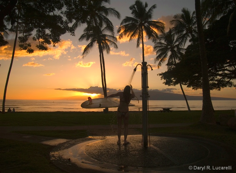 Maui Surfer Girl Showering Off