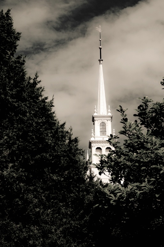 B&W RI Church Steeple
