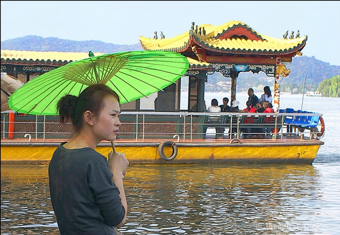  # 498 westlake woman with green umbrella 