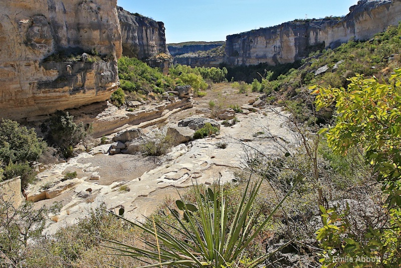 View from Eagle Cave to entrance Mile Canyon