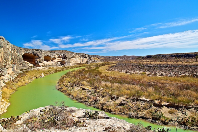 It points to the Mighty Rio Grande