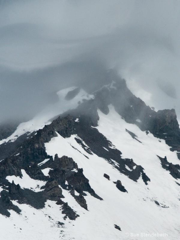 Clouds Enveloping Ridge, Mt. Shasta, CA