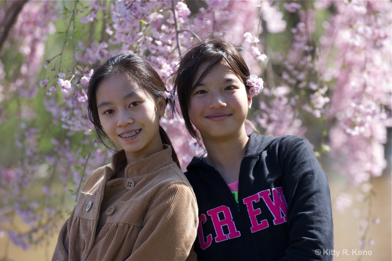 Yumiko, Julia and Cherry Blossoms in Philadelphia