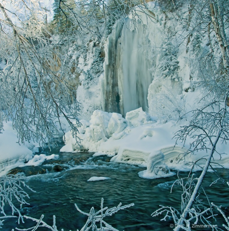 Lil Spearfish Falls with Frame of Iced Branches