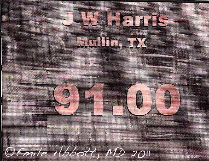 J. W. Harris 91 pt ride