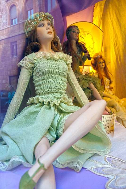 Dolls Dreaming in Toy Store Window 
