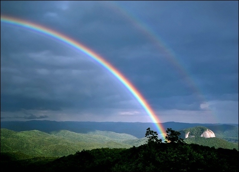 Double Rainbow over Looking Glass Rock