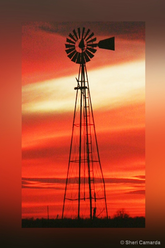 Old Windmill Framed