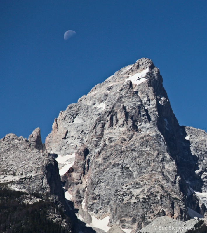 Moon and Mountain,Teton NP, WY