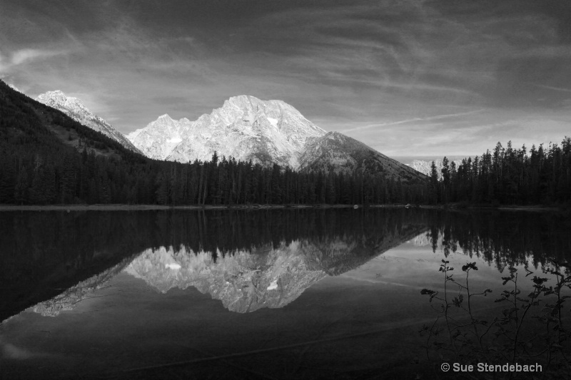 Tetons Reflected in Black and White, WY