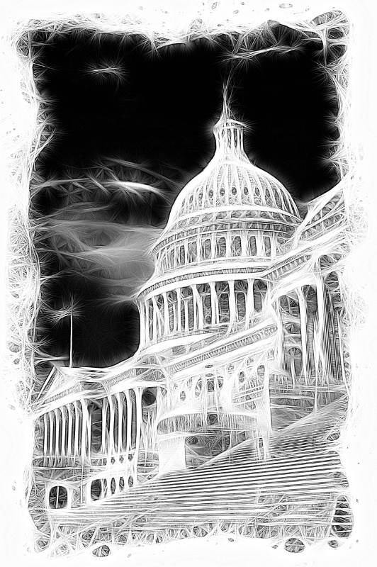 US Capital B&W Artwork