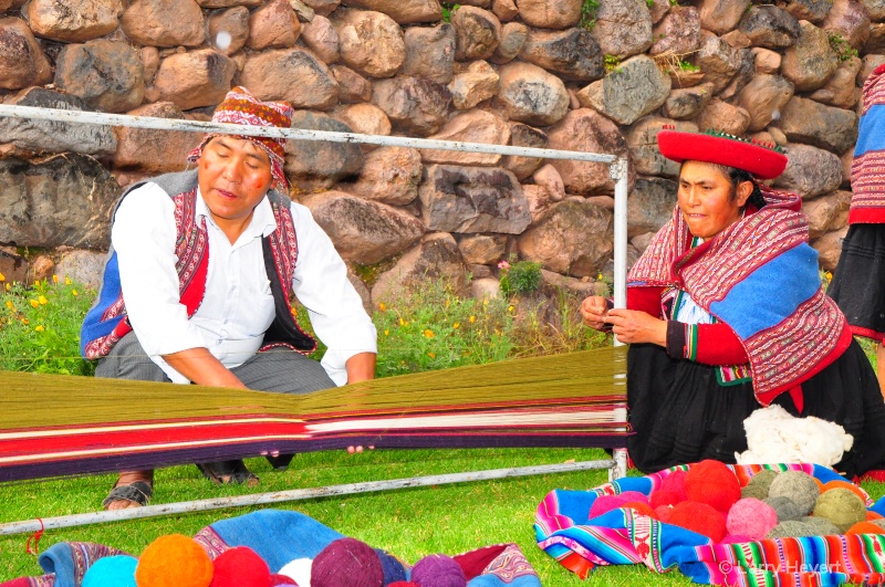 Local Peruvian weavers in Urubamba Valley