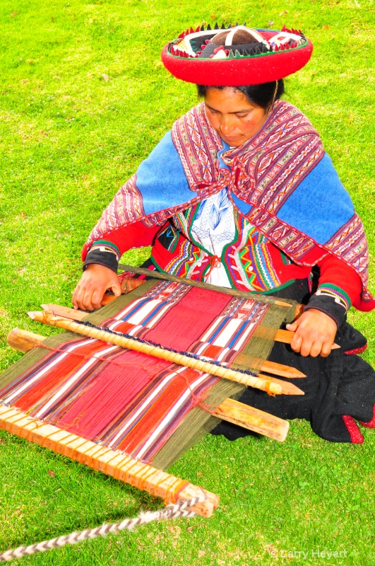 Local Peruvian weaver in Urubamba Valley