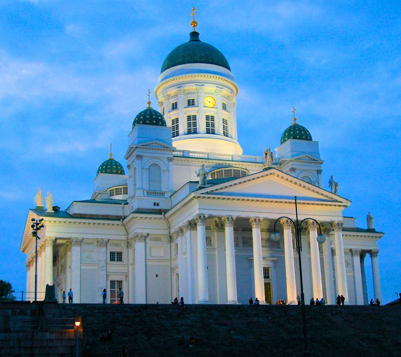 Sun Setting on Helsinki Cathedral