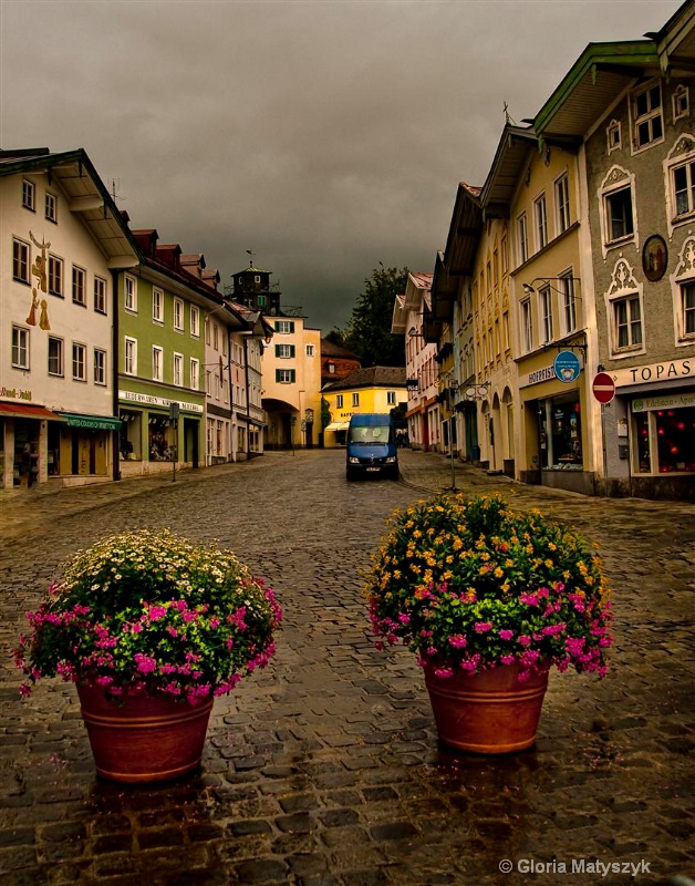 Bad Tolz, Germany in the rain