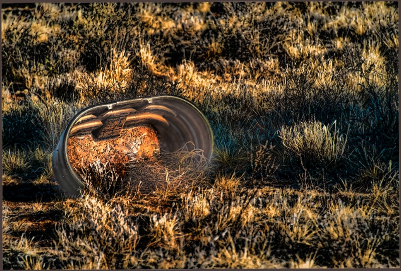 Water tub in the grass - Arizona