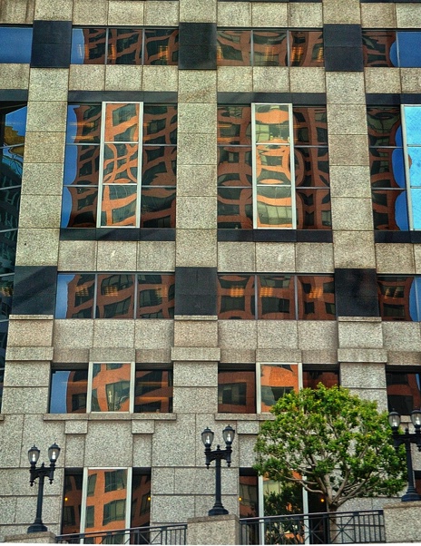 Los Angeles Building and reflection 