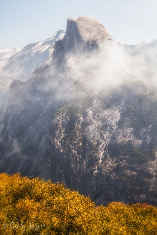 Half Dome in Morning Clouds