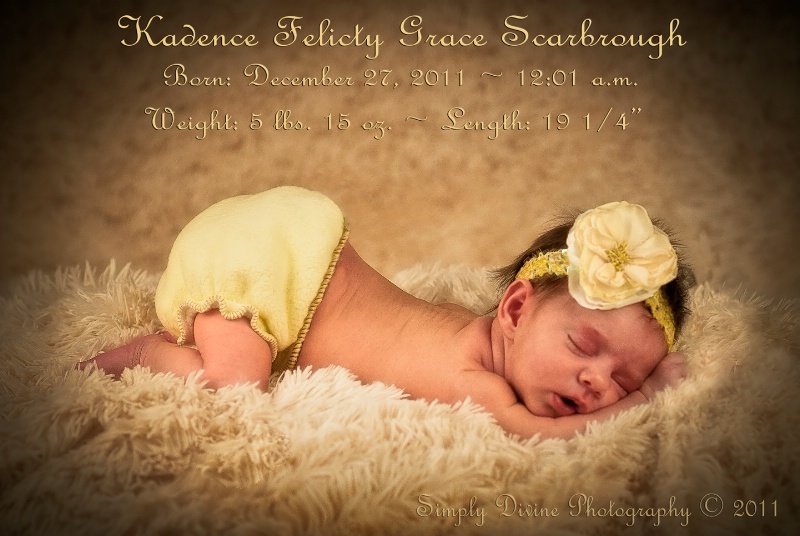 Welcome to our family Baby Kadence