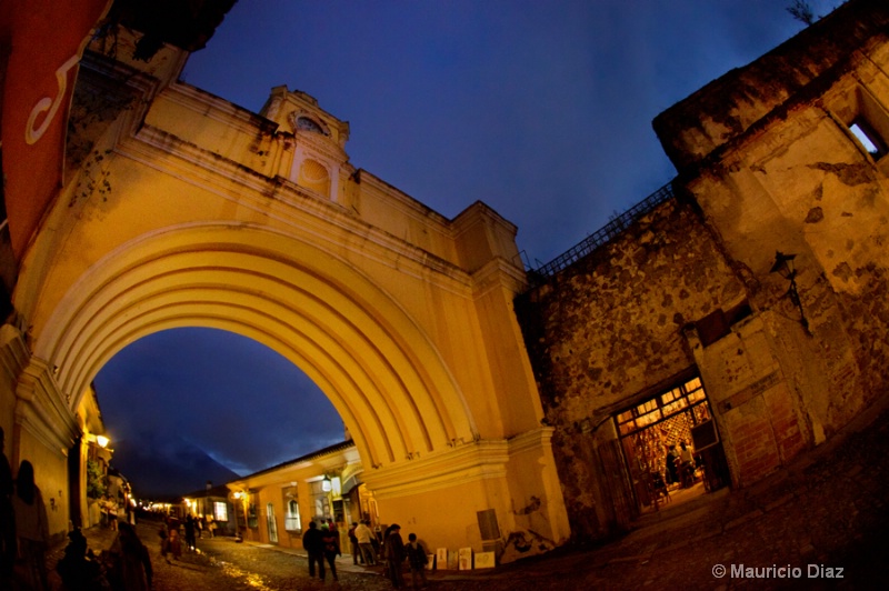 Antigua's Arch at Night