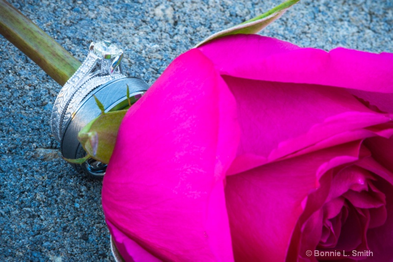 rose and wedding rings