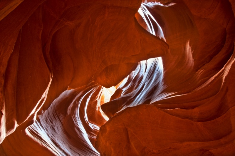 Whirlpooling Sunlight in Antelope Canyon