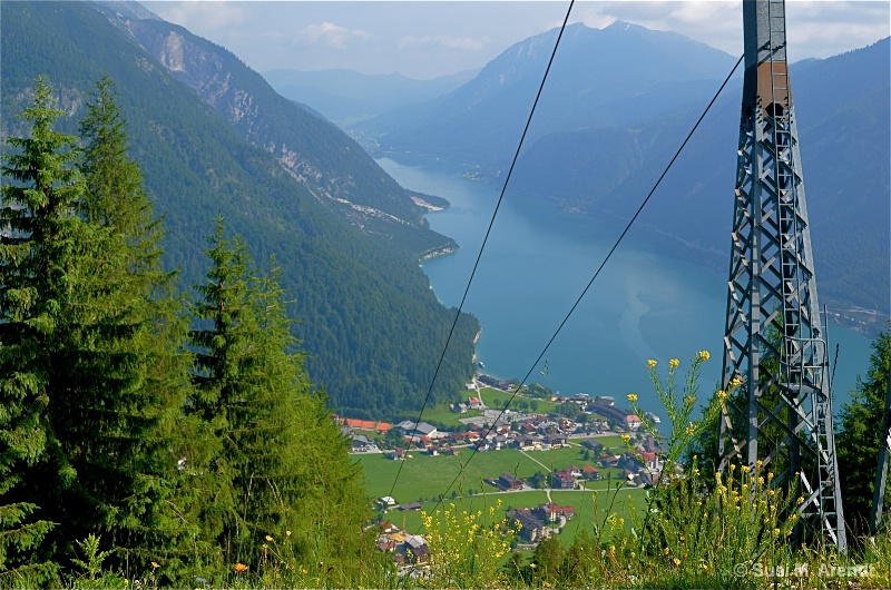 View from Karwendel to Pertisau on Lake Achen