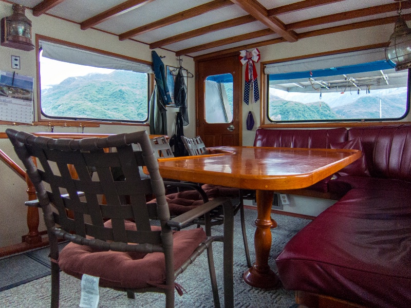 Dining/computer room on board.