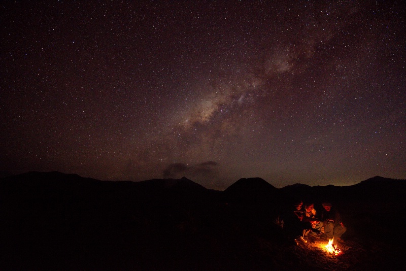 Horseman with Milky way 