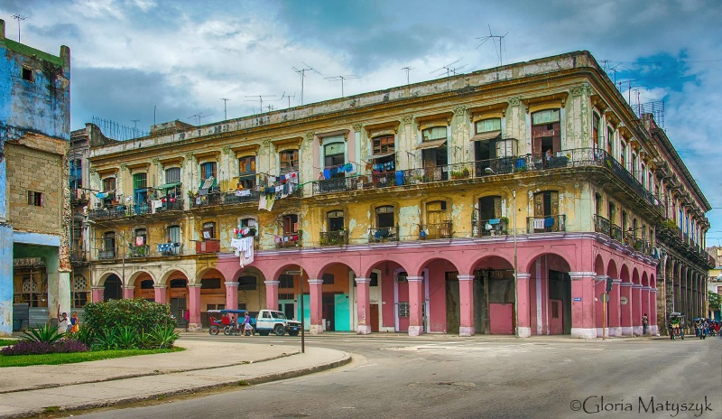 Old Havana,Cuba city living over first floor store