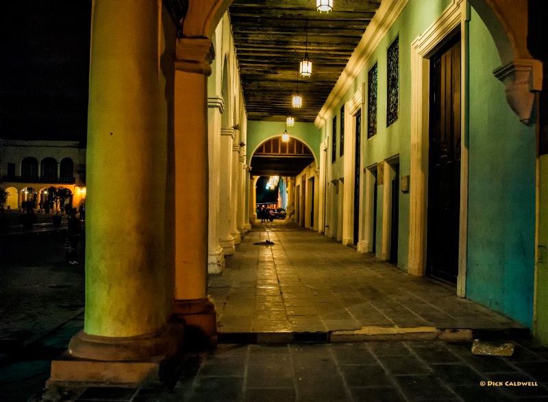 Columns in the dark, Havana, Cuba