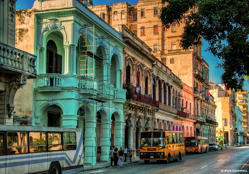 Downtown Havana with the colorful buildings
