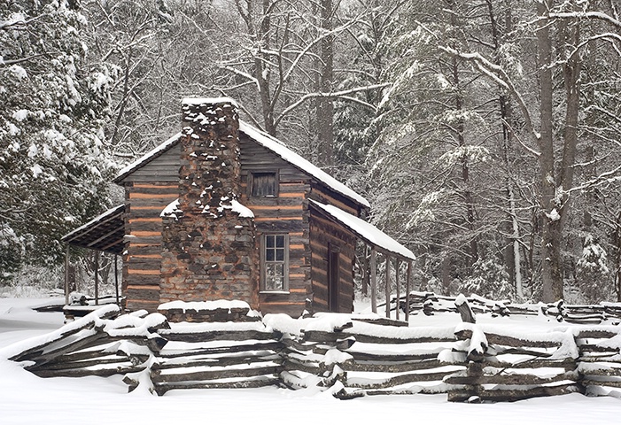 John Oliver Cabin Snow 4